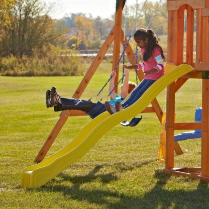 Swing Sets |  Yellow Cool Wave Slide – Mounts to 42″ to 48″ Platforms – 90″ L x 21″ W x 8″ H Sports & Fitness Swing Sets