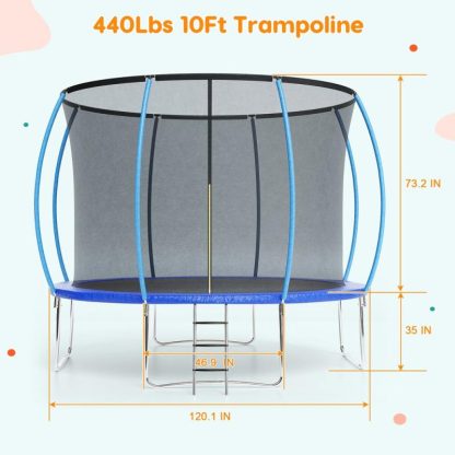 Trampolines |  10/12/14/16 FT Outdoor Trampoline Bounce Combo W/Closure Net Sports & Fitness Trampolines