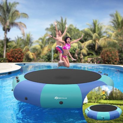 Trampolines |  10FT Inflatable Water Bouncer Splash Padded Water Trampoline Sports & Fitness Blue/Yellow