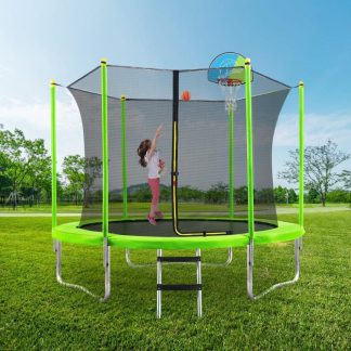 Trampolines |  55” Toddlers Trampoline with Safety Enclosure Net and Balls, Indoor Outdoor Mini Trampoline for Kids Sports & Fitness Trampolines