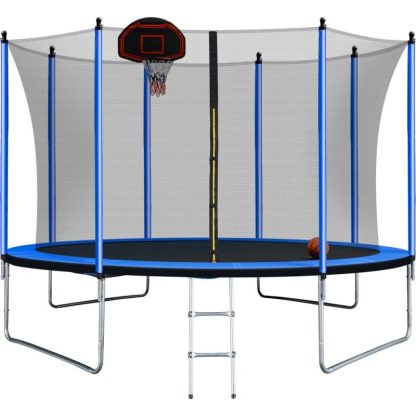 Trampolines |  10FT Trampoline with Basketball Hoop Sports & Fitness Trampolines