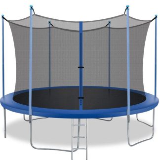 Trampolines |  10FT Trampoline with Enclosure Net Outdoor Jump Rectangle Trampoline – ASTM Approved-Combo Bounce Exercise Trampoline – Blue Sports & Fitness Trampolines