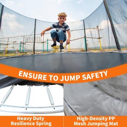 Trampolines |  10FT Trampoline with Safety Enclosure Net, Outdoor Trampoline with Heavy Duty Jumping Mat and Spring Cover Padding for Kids Sports & Fitness Trampolines