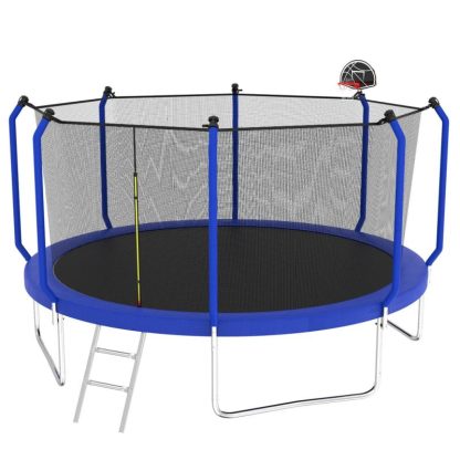 Trampolines |  12-foot Trampoline with Basketball Hoop and Enclosure Sports & Fitness Trampolines