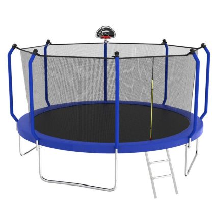 Trampolines |  12-foot Trampoline with Basketball Hoop and Enclosure Sports & Fitness Trampolines