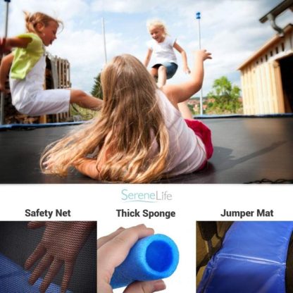 Trampolines |  12ft ASTM Approved Trampoline with Net Enclosure – Stable, Strong Kids and Adult Trampoline with Net – Outdoor Trampoline Sports & Fitness Multi