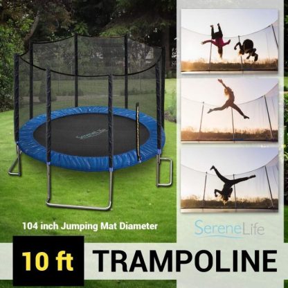 Trampolines |  12ft ASTM Approved Trampoline with Net Enclosure – Stable, Strong Kids and Adult Trampoline with Net – Outdoor Trampoline Sports & Fitness Multi