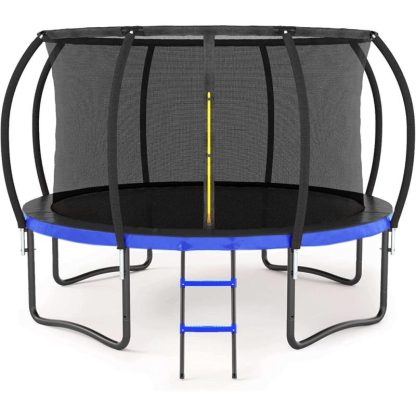 Trampolines |  12FT Outdoor Big Trampoline With Safety Enclosure Net for Kids Sports & Fitness Blue 12Ft/Orange 12Ft