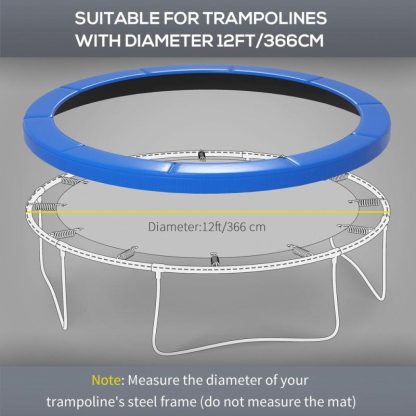 Trampolines |  12FT Trampoline Spring Cover, Safety Trampoline Pad Replacement, Waterproof and Tear-Resistant Sports & Fitness Trampolines