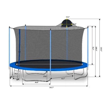 Trampolines |  12FT Trampoline With Board Sports & Fitness Trampolines