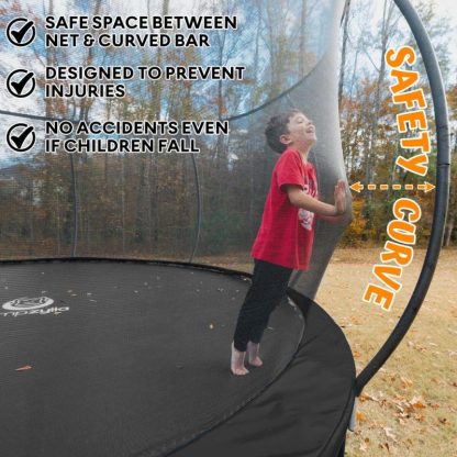 Trampolines |  12FT Trampoline with Enclosure – Recreational Trampolines w/Ladder & AntiRust Coating, ASTM Approval Outdoor Trampoline for Kids Sports & Fitness Black & Blue/Orange & Black/Red & Black/Yellow & Black