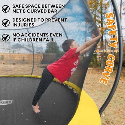 Trampolines |  12FT Trampoline with Enclosure – Recreational Trampolines w/Ladder & AntiRust Coating, ASTM Approval Outdoor Trampoline for Kids Sports & Fitness Black & Blue/Orange & Black/Red & Black/Yellow & Black