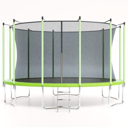 Trampolines |  14FT Trampoline, Recreational Trampolines with Enclosure Net and Ladder Sports & Fitness Blue/Green