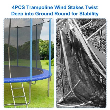 Trampolines |  14FT Trampoline, Recreational Trampolines with Enclosure Net and Ladder Sports & Fitness Blue/Green