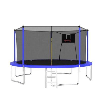 Trampolines |  14FT Trampoline Set with Swing,Sports Fitness Trampolines with Enclosure Net, Recreational Trampolines for Outdoor Indoor Sports & Fitness Trampolines