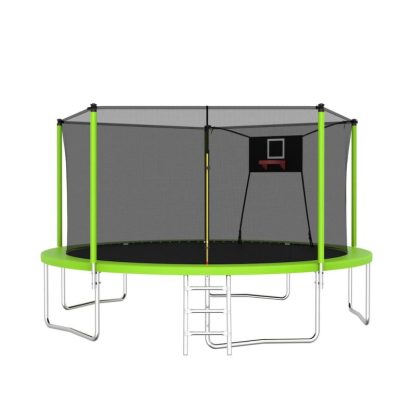 Trampolines |  14FT Trampoline Set with Swing,Sports Fitness Trampolines with Enclosure Net, Recreational Trampolines for Outdoor Indoor Sports & Fitness Trampolines