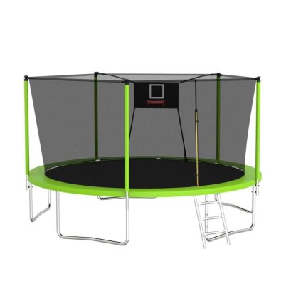 Trampolines |  14FT Trampoline Set with Swing,Sports Fitness Trampolines with Enclosure Net, Recreational Trampolines for Outdoor Indoor Sports & Fitness Trampolines