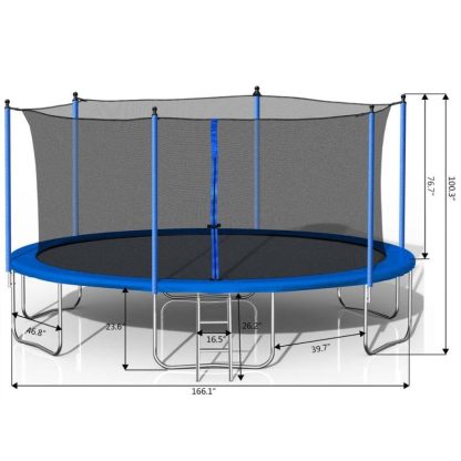 Trampolines |  14FT Trampoline with Enclosure Net Outdoor Jump Trampoline – ASTM Approved-Combo Bounce Exercise Trampoline Sports & Fitness Trampolines