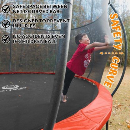 Trampolines |  14FT Trampoline with Enclosure – Recreational Trampolines with Ladder and AntiRust Coating, ASTM Approval Outdoor Trampoline Sports & Fitness Black & Blue/Orange & Black/Red & Black/Yellow & Black