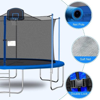 Trampolines |  16FT Trampoline for Kids with Safety Enclosure Net and Ladder Sports & Fitness Trampolines