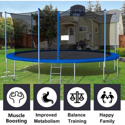 Trampolines |  16FT Trampoline for Kids with Safety Enclosure Net and Ladder Sports & Fitness Trampolines