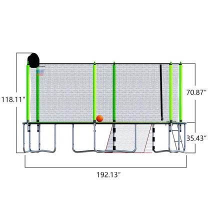 Trampolines |  16FT Trampoline with Basketball Hoop pump and Ladder(Inner Safety Enclosure) Recreational Kids Trampoline Sports & Fitness Trampolines