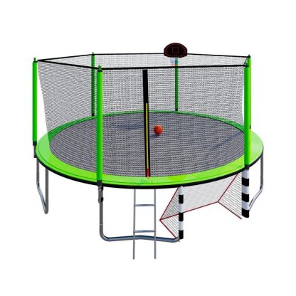 Trampolines |  16FT Trampoline with Basketball Hoop Pump Ladder and Soccer Goal Sports & Fitness Trampolines