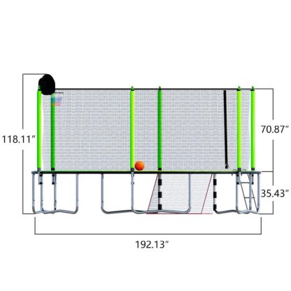 Trampolines |  16FT Trampoline with Basketball Hoop Pump Ladder and Soccer Goal Sports & Fitness Trampolines