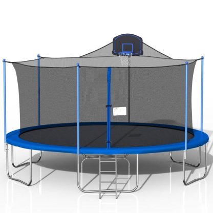 Trampolines |  16FT Trampoline with Enclosure Net and Ladder for Outdoor Kids Adults Sports & Fitness Trampolines