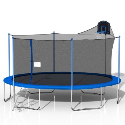 Trampolines |  16FT Trampoline with Enclosure Net and Ladder for Outdoor Kids Adults Sports & Fitness Trampolines