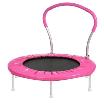 Trampolines |  36Inch Kids Trampoline with Handle, Indoor Round Mini Trampoline, Adult Fitness PVC Cover Trampoline for Outdoor Sports & Fitness Trampolines