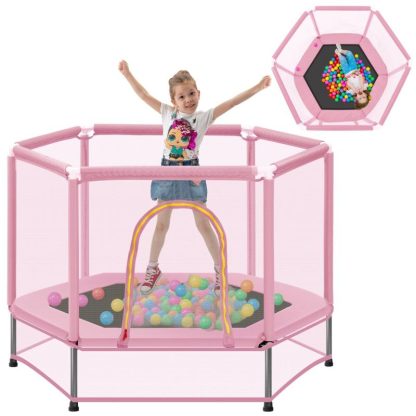 Trampolines |  4.5FT Kids Trampoline with Net for Indoor & Outdoor, Ages 3 to 6 Sports & Fitness Trampolines