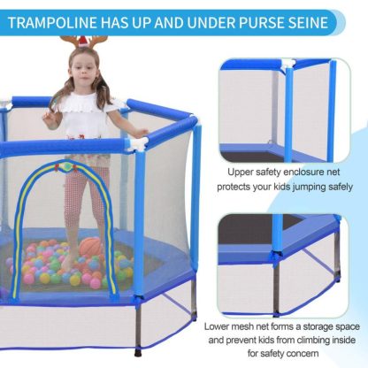 Trampolines |  4.5FT Kids Trampoline with Net for Indoor & Outdoor, Ages 3 to 6 Sports & Fitness Trampolines