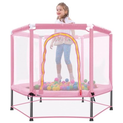 Trampolines |  4.5FT Kids Trampoline with Net for Indoor & Outdoor, Ages 3 to 6 Sports & Fitness Trampolines