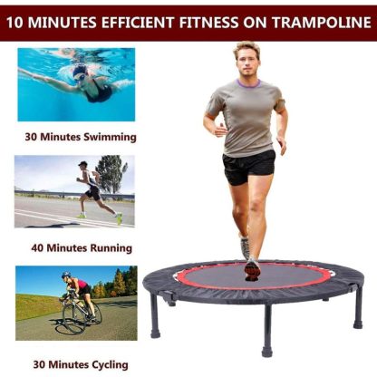 Trampolines |  40″Mini Exercise Trampoline for Adults or Kids – Indoor Fitness Rebounder Trampoline with Safety Pad Sports & Fitness Trampolines