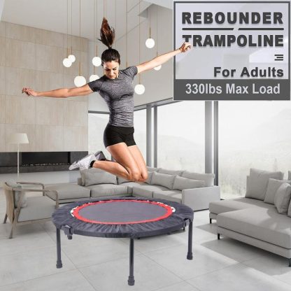 Trampolines |  40″Mini Exercise Trampoline for Adults or Kids – Indoor Fitness Rebounder Trampoline with Safety Pad Sports & Fitness Trampolines