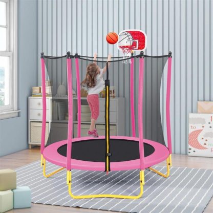 Trampolines |  65″ Outdoor & Indoor Mini Toddler Trampoline Sports & Fitness Trampolines