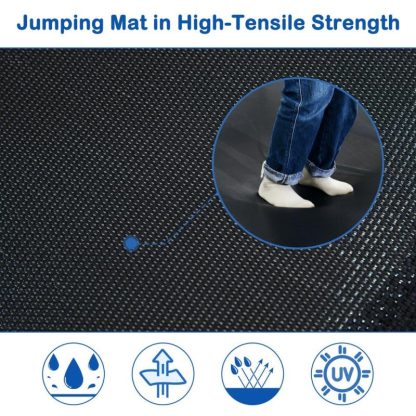 Trampolines |  7FT Blue Fitness Trampoline Kids Trampoline Mini Trampoline with Slide/Safety Net/Spring Mat/Ladder for Indoor, Outdoor Sports & Fitness Trampolines