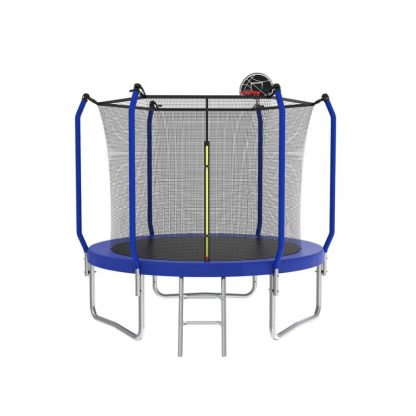 Trampolines |  8-foot Trampoline with Basketball Hoop and Enclosure Sports & Fitness Trampolines