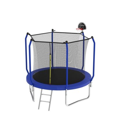 Trampolines |  8-foot Trampoline with Basketball Hoop and Enclosure Sports & Fitness Trampolines