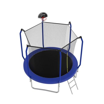 Trampolines |  8-foot Trampoline with Basketball Hoop and Enclosure Sports & Fitness Trampolines