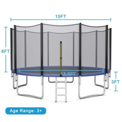 Trampolines |  8/10/12/14/15/16 FT Outdoor Trampoline Bounce Combo W/Closure Net Sports & Fitness Trampolines