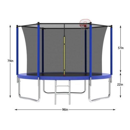 Trampolines |  8FT TRAMPOLINE Blue Sports & Fitness Trampolines