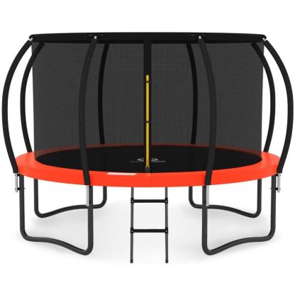 Trampolines |  8FT Trampoline with Enclosure – Recreational Trampolines with Ladder and AntiRust Coating, ASTM Approval Outdoor Trampoline Sports & Fitness Black & Blue/Orange & Black/Red & Black/Yellow & Black