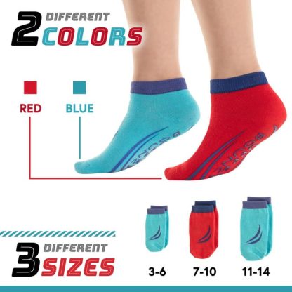 Trampolines |  Machrus Non-Slip Trampoline Ankle Socks – 2 Pairs – 1 Red Pair and 1 Blue Pair Sports & Fitness Trampolines