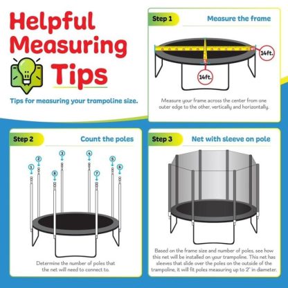 Trampolines |  Machrus Trampoline Replacement Net, For 7.5′ Round Frame Using 6 Straight Poles, Installs Outside of Frame-NET ONLY Sports & Fitness Trampolines