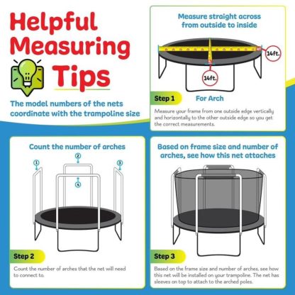 Trampolines |  Machrus Trampoline Safety Net – Fits 13FT Round Trampolines Using 3 Arches, Net Only Sports & Fitness Trampolines