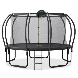 Trampolines |  Multi Size Kids Trampoline – 12FT 14FT 15FT 16FT Balance Physical Training Trampoline Outdoor Recreational Playset w/ Safety Net Sports & Fitness Trampolines