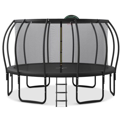 Trampolines |  Multi Size Kids Trampoline – 12FT 14FT 15FT 16FT Balance Physical Training Trampoline Outdoor Recreational Playset w/ Safety Net Sports & Fitness Trampolines