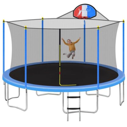 Trampolines |  Outdoor Recreational Trampoline for Kids with Safety Enclosure Net Sports & Fitness Trampolines